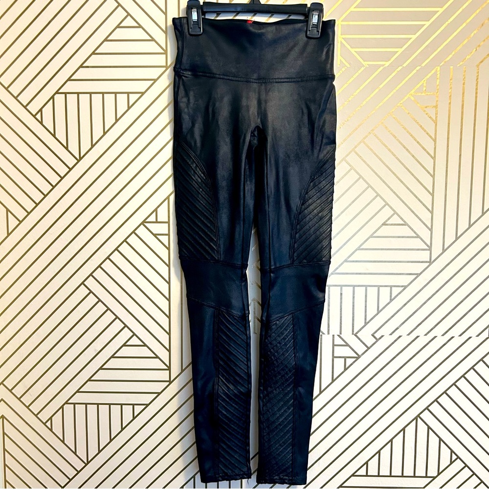 Spanx Faux Leather Moto Leggings